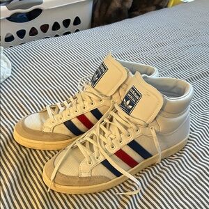 Adidas Americana White Sneakers with Red and Blue Stripes